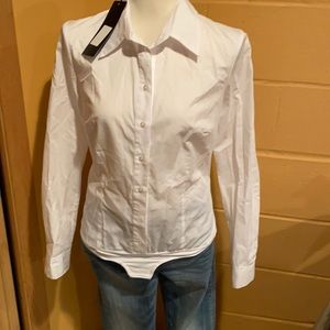 NWT Nife white button down bodysuit L/40 runs smaller